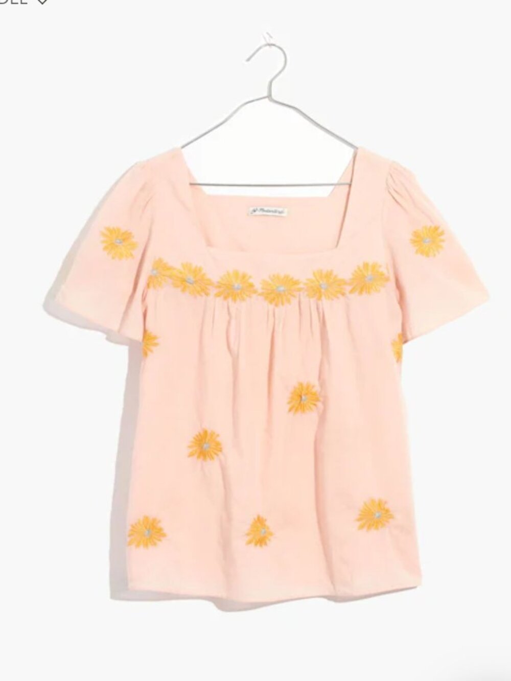 Madewell Floral Embroidered Top Blouse Cotton Medium Boxy Boho